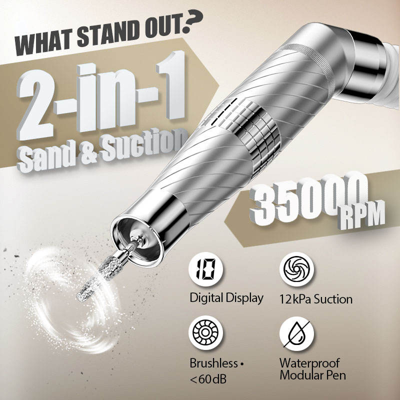 2 in 1 nail drill with dust collector