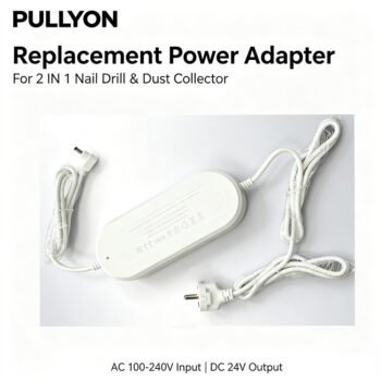 Original Pullyon replacement power adapter for professional 2-in-1 nail drill and dust collector machine - Certified safety and 100% compatibility