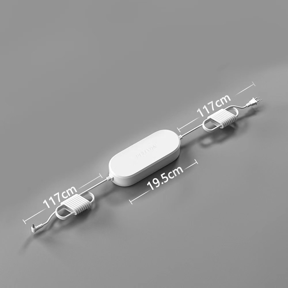 replacement adapter with extended cable length - Total length dimensions for 2-in-1 nail drill and vacuum system setup